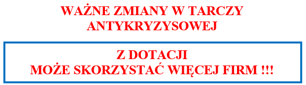 Zmiany a tarczy antykryzysowej